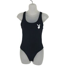 PLAYBOY Black Bodysuit Size L
